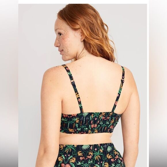 NWT Old Navy women's cross front poplin bralette size 2X banana tropical print - Picture 16 of 16